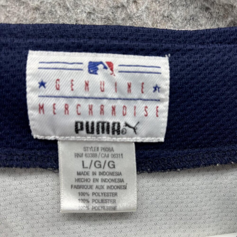 New York Yankee Jersey Men Large Adult Blue Navy MLB Polyester Baseball Puma VTG - Picture 8 of 16
